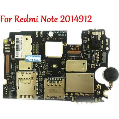 Tested Full Work Original Unlock Motherboard For Xiaomi Hongmi Redmi Note 1 1s 2014912 2014916 Logic Circuit Board Electronic