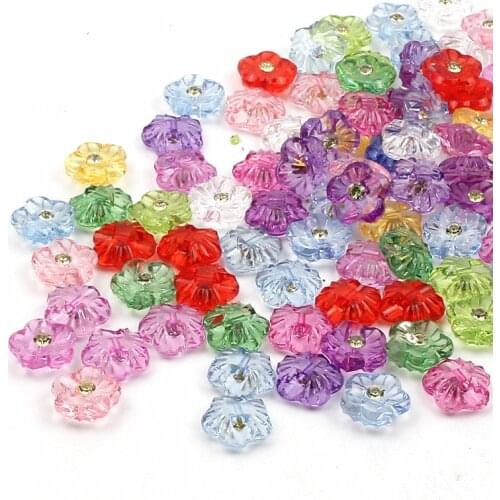 50pcs Transparent Flower Resin Buttons For Clothes DIY Decoration Diy Craft Sewing Buttons Accessories botones13mm