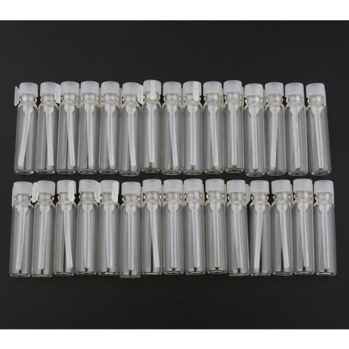 30 Pack Empty Mini Glass Bottle Jar Vials for Cream Perfume Liquid