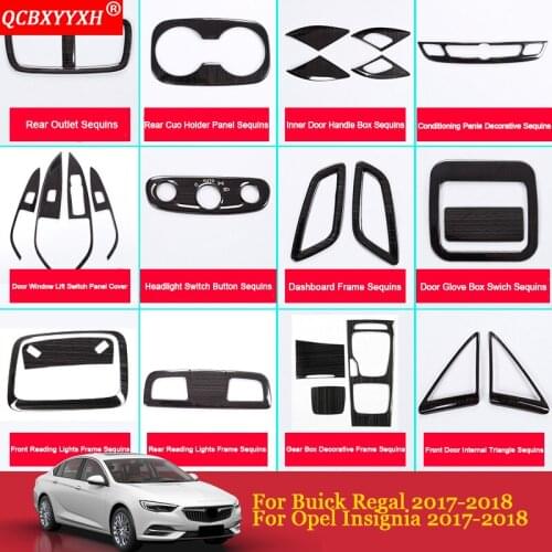 QCBXYYXH Interior Door Window Lift Switch Panel Internal Decoration Sticker For Buick Regal Opel Insignia 2017 2018 Car Styling
