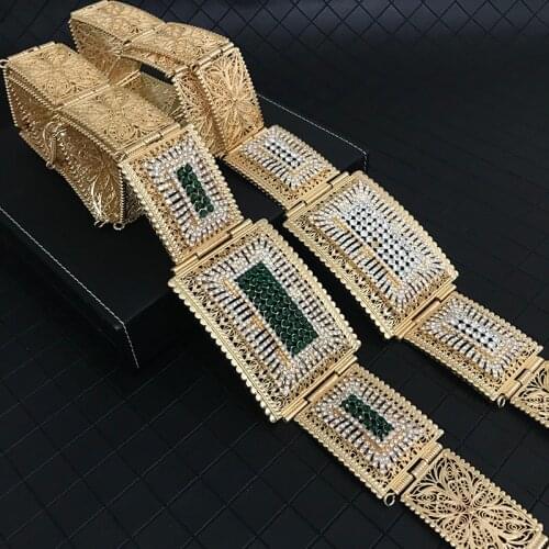 New crystal metal belt vintage chic caftan wedding dress belt aristocratic style brand design body chain women adjustable belt