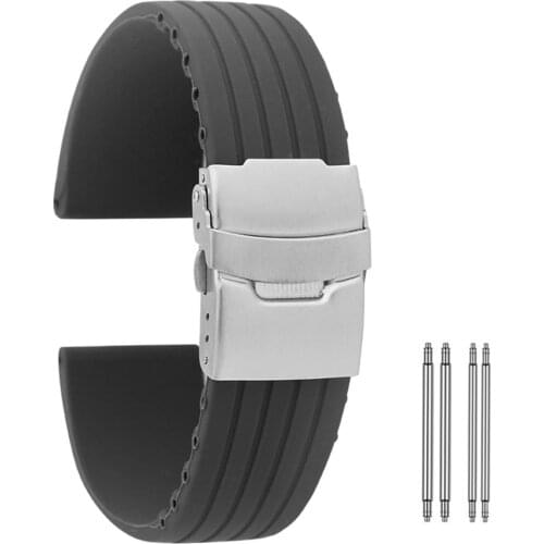 Exquisite Gray Silicone Watch Strap for Seiko Do Zegarka Waterproof Bracelet Watch Band Cinturino Orologi 18mm 20mm 22mm 24mm