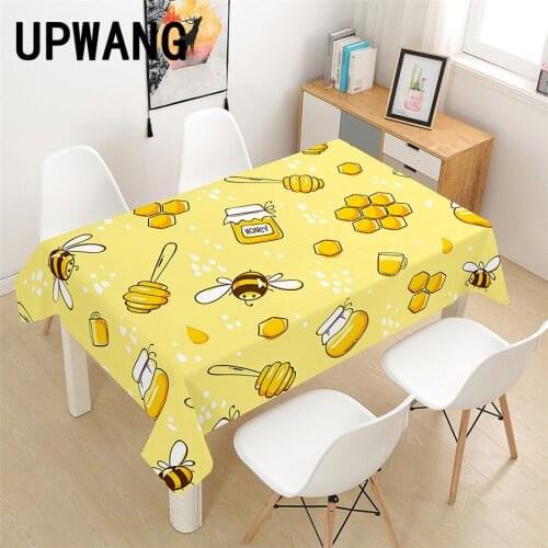 Honey Bee Insect Tablecloth 3D Printed Table Cover Rectangular Tablecloth Wedding Birthday Party Kitchen Home Decor