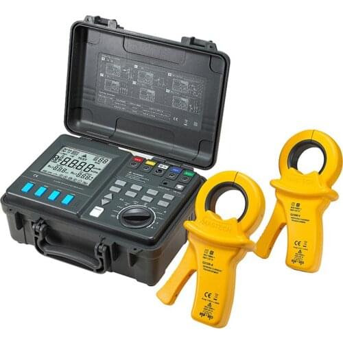 MasTech MS2308 2/3/4 Pole Double Clamps Earth Ground Resistance Tester Meter Soil Resistivity RK Wire Compensation Tester USB