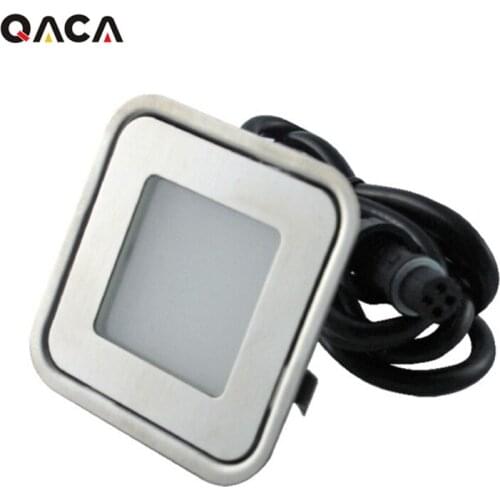 Outdoor Square LED Step Light Set Recessed Deck Light :10pcs Lights & 2pcs T Connection Cable & 1pc 8W Driver