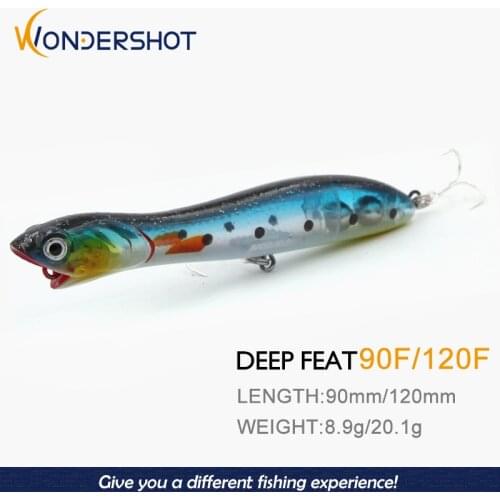 Wondershot B04 Popper fishing lures 2020 New Floating 135MM 106MM Wobblers Long Casting Goood action Hard Bait