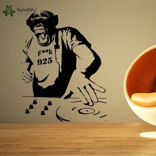 YOYOYU Wall Decal Vinyl Art Home Decor Music DJ Wall Sticker Monkey Poster Mural Removebale wall Decoration YO594
