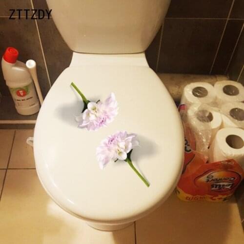 ZTTZDY 13.9*23.6CM Flowers Creative Modern Art Wall Decal Home Decoration WC Toilet Sticker T2-0067