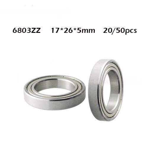 20/50PCS 6803ZZ Bearing 17*26*5 mm ABEC-1 Metric Slim Thin Section 61803Z 6803 Z ZZ Ball Bearings 6803Z