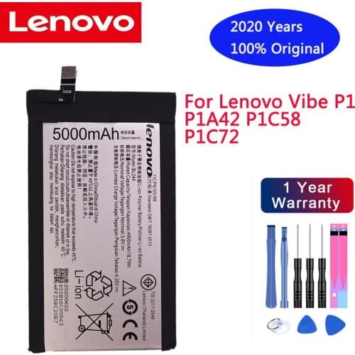 2020 original Lenovo 5000Mah BL244 Li-ion Battery Replacement for Lenovo Vibe P1 P1A42 P1C58 P1C72 Smart Mobile Phone+free Tools