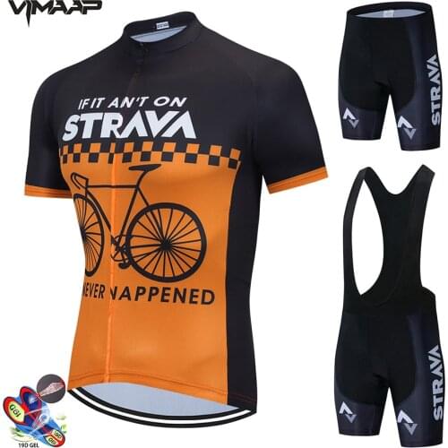 2021 STRAVA Pro Summer Cycling Clothing Mountain Cycling Jersey Set Ropa Ciclista Hombre Maillot Ciclismo Road Bike Jerseys set