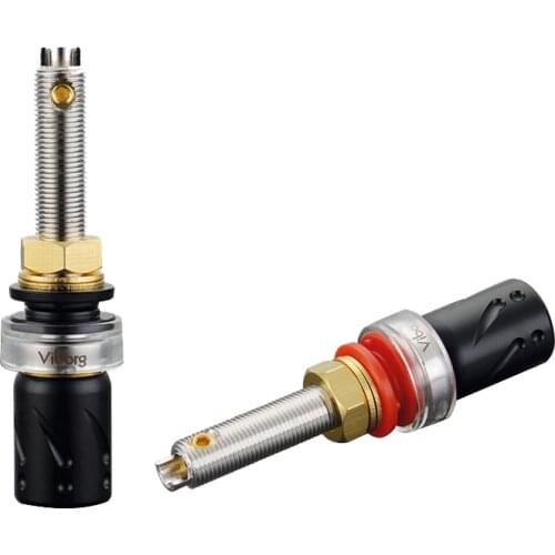 4pcs Viborg BP-613(R) 99.995% Pure copper Rhodium plated binding post for hifi amplifer speaker terminal