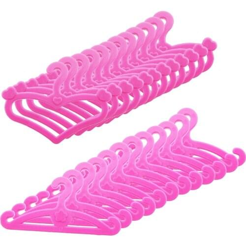 60 Pcs Wholesale Doll Hangers Mixed Style Pink Accessories Dress Clothes Holder Cute 1:6 Mini Furniture for Barbie Doll Kid Gift