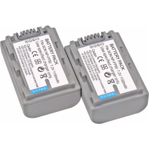 Probty 2Pcs NP-FP50 NP FP50 NPFP50 Battery For Sony DCR-DVD103 DVD105 DCR-HC3 HC16 HC40 DCR-SR30 SR40 SR100 digital Camera