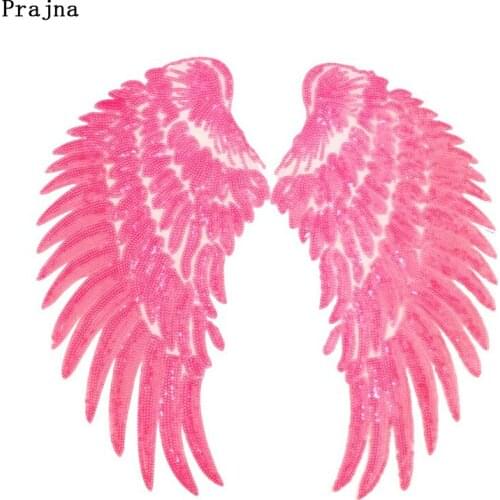Prajna DIY Accessories Wings Patch Sew On Patches On Clothes Stripe Cute Patch Embroidery Patches For Clothing big Sequin Sticke