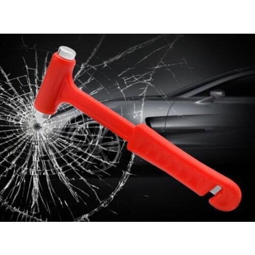 Car Safety Hammer Life Saving Escape Emergency Hammer Seat Belt Cutter Window Glass Breaker Car Rescue Red Orange Hammer TSLM1