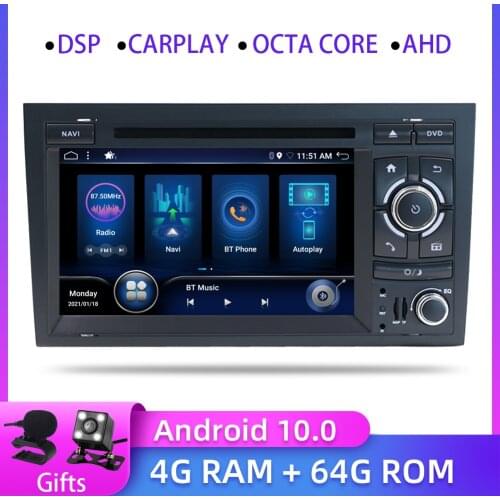 Bosion Octa Core 2 din Android 10 Car DVD player For Audi A4 B8 B7 B6 S4 RS4 B7 SEAT Exeo Car Radio GPS Navigation carplay DSP