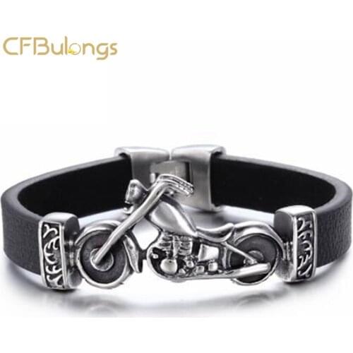 Мужские кожаные браслеты CFBulongs China At AliExpress