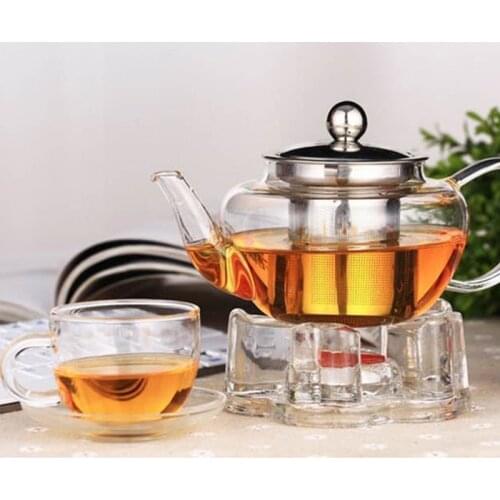 High borosilicate heat-resistant glass flower tea pot, filtering tea pot, steaming and boiling kungfu tea set