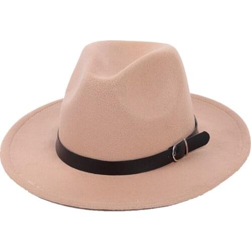 Fedora Hat Men Women Imitation Woolen Winter Women Felt Hats Men Fashion Black Top Jazz Hat Fedoras Chapeau Sombrero Mujer 2020