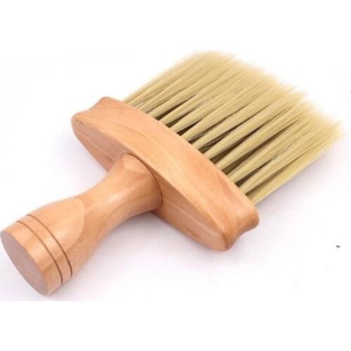 Hot 60 pcs/lot Neck Face Duster Brush Wooden Sweep Brush Hair Cut Hairdressing Hair Cleaner Hairbrush Sweep Comb