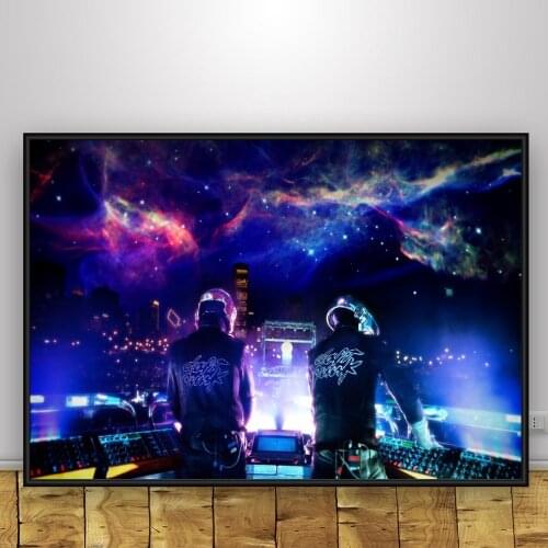 Daft Punk Figure Art Painting Canvas Picture for Living Room Modern Black and White Game Poster On The Wall Frameless