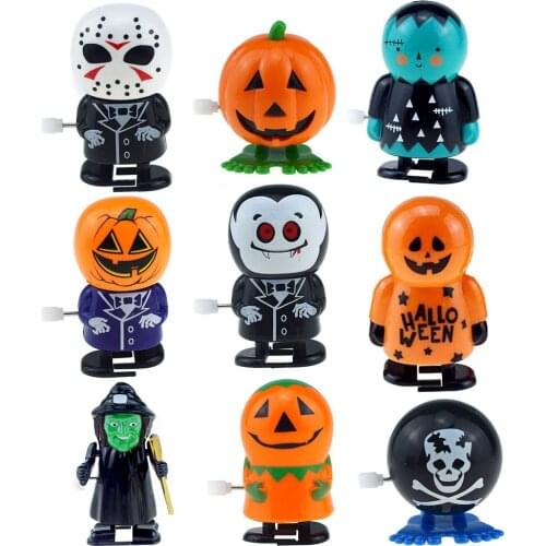 Halloween Windup Toy Kids Favor Funny Halloween Toy Pumpkin Zombie Vampire Windup Toy Happy 2021 Haloween Party Kids Gifts