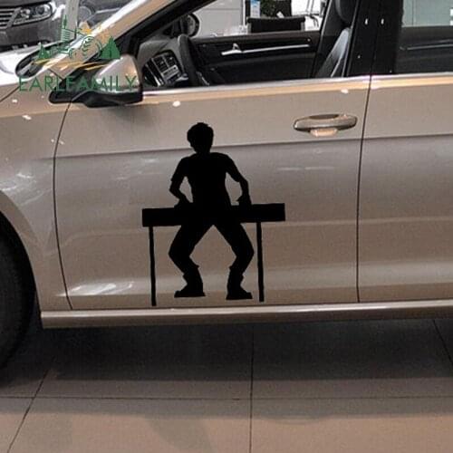 EARLFAMILY 2x Classic Rock Guitar Crazy Keyboard Player Funny Car Sticker Rv Cars Side Auto Door Vinyl Decal 9 Color