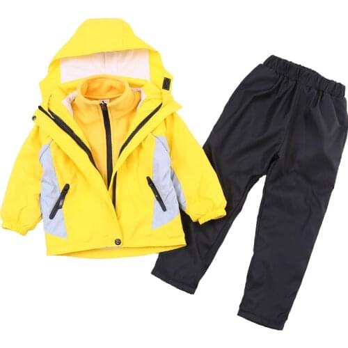 Autumn Winter Childrens School Uniforms Sets Kids Boys Jacket Sweatshirt Pants 3pcs Clothing Sets Girls Outdoor Sports Costume