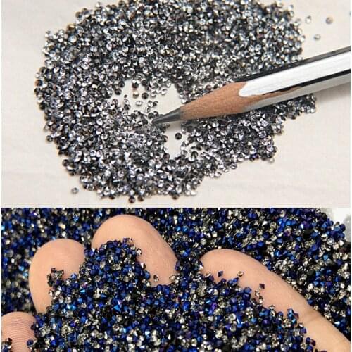 Crystal 2SS/P6 1.3mm 1 bag 1440pcs Zircon Micro Crystal Diamond Rhinestones Glitter Mini Beads Charm Strass Manicure Gem Studs