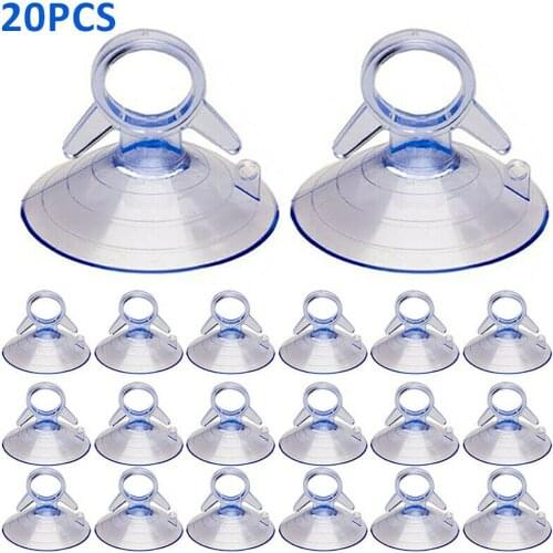 Sunshade Hooks Plastic Suction Cup Rubber Suckers 20pcs 45mm Car Clear