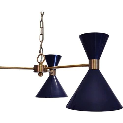 Modern light luxury flared gold bow tie blue chandelier soft decoration custom villa model room light luxury chandelier