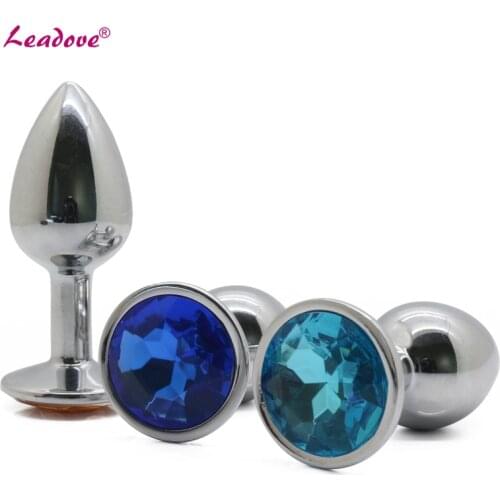 50pcs/lot Medium Size 85X32mm Metal Anal Toys Stainless Steel Crystal Butt Ass Plug Anal Booty Beads Sex Toys for Women GS0023