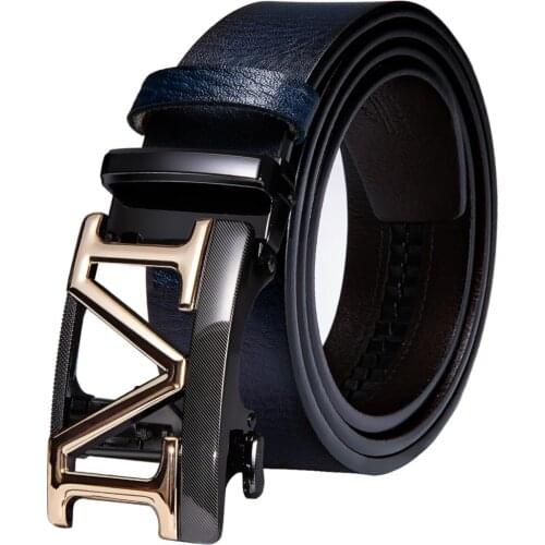 Gold M Letter Automatic Ratchet Buckle Mens Belts Black Blue Brown Red White Green Orange Real Leather Men Belt Waistband Straps