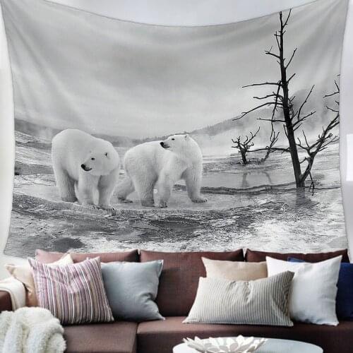 Polar Bear Tapestry Wall Hanging Living Room Decor Wall Hanging Tapestry Yoga Mat Home Decor Art