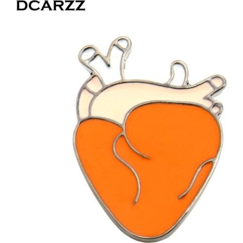 2019 New Anatomical Heart Pin Enamel Anatomy Charm Brooch Romantic pins Badges Lapel Women Accessories Gothic Jewelry Wholesale