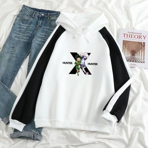 New Japanese Anime Hoodies Hunter X Hunter Women Men Hoodies Sweatshirts Killua Zoldyck Hisoka 90s Aesthetic Contrast Hoody Fall
