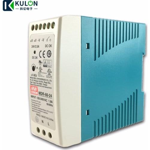 Original Meanwell MDR-60-24 Industrial DIN Rail 24V 2.5A 60W Power Supply MEAN WELL MDR-60