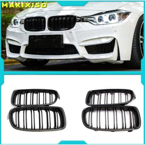 Pair Gloss Matt Carbon Black 3 Color Front Kidney Grille For BMW 3 Series F30 F31 F35 F80 2012 2013 2014 2015-2018 Racing Grills