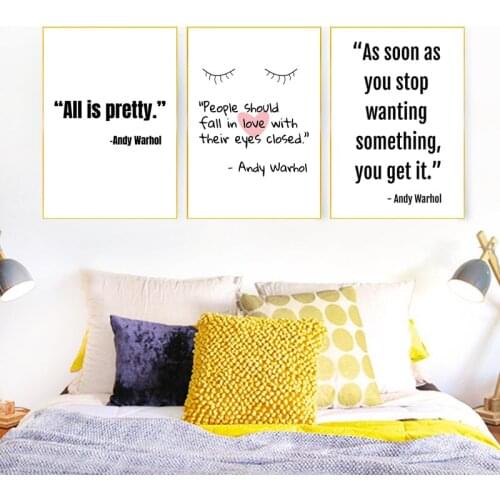 Nordic Posters And Prints Black And White Andy Warhol Letter Wall Art Canvas Painting Wall Pictures For Living Room Art Unframed