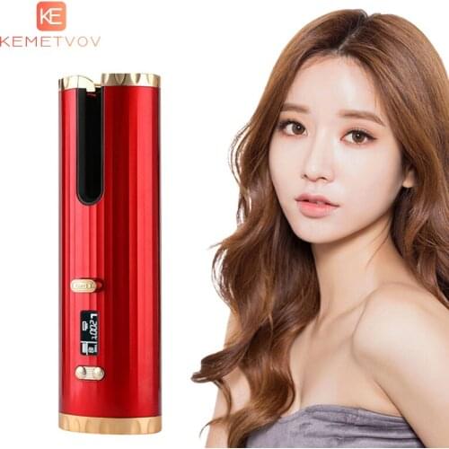Portable Automatic New Ceramic Wireless Curling Hair Waver Tongs Beach Waves Iron Curling Wand Air Curler USB Cordless