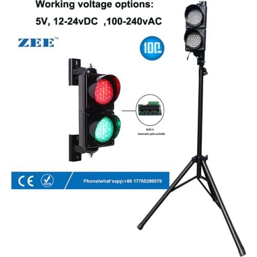 Portable Automatic Cycle Running 4 inches 100mm LED Traffic Light Lamp Red Green Traffic Light Parking Lot Signal Entrance