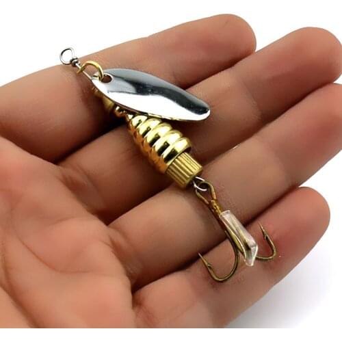 NEW UP 1PCS Hard Metal Fishing Lures 7cm 9g Jig Spinner Bait with Blades Fly Jigging Lure Hooks Spoon Spinnerbait Lead Fish