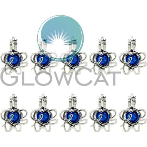 Simple Elephant Beads Cage Pendant Perfume Essential Oil Diffuser Pearl Cage Locket Pendant 10x K954
