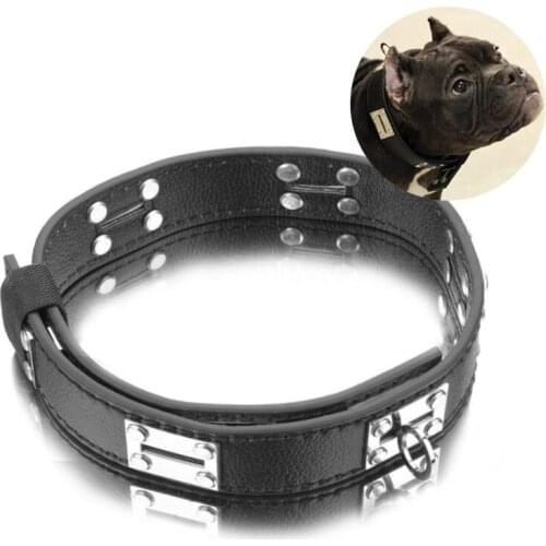 Adjustable Dog Pet Collars Genuine Leather Solid High Quality Collar Basic Dog Collars for Medium Large Dog Pet Supplies Corium