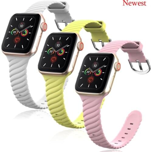 For Apple Watch Band 44mm 40mm 42mm 38mm Soft Silicone Strap for iwatch 6 SE 5 4 3 2 bracelets replacement wristbelt accessories
