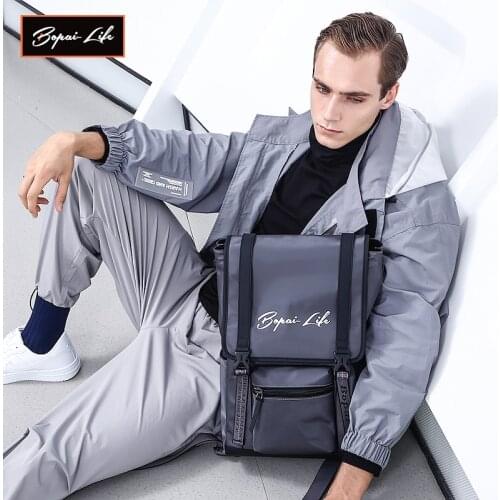 BOPAI LIFE Laptop Backpack Fashion Anti-Theft High Quality Schoolbag For Teenage Boys Casual College Students Shoulder Bags 2020