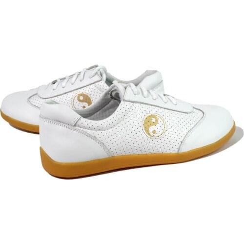 Unisex Summer kids&Adult cowhide true leather tai chi wushu breathable sandals Martial arts shoes sneakers kung fu shoes white