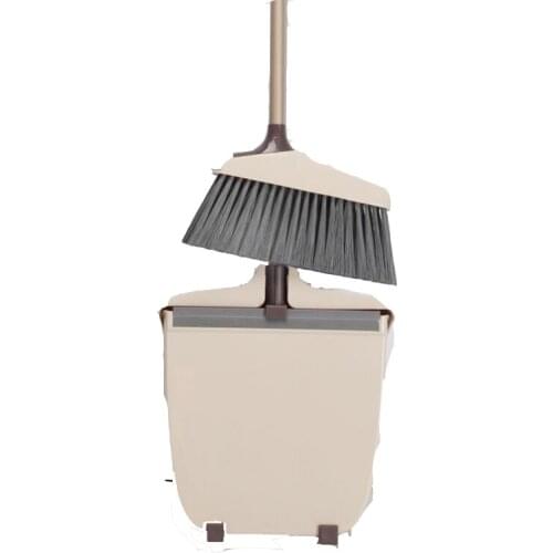 Yocada Standable Storage Broom and Dustpan with Anti-Skid Device Adjustable Handle for Kitchen Home Lobby Office House Cleaning