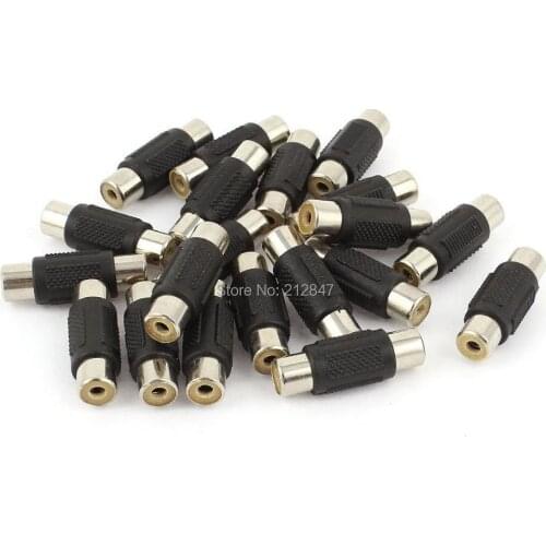 20 Pcs Female to Female RCA Coupler Joiner Connector AV
